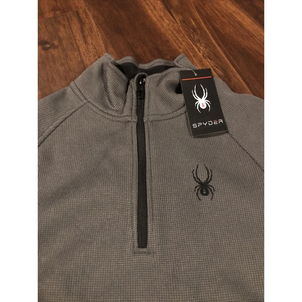 New Spyder Mens Ski 1/4 Jacket Size Medium‎ Gray Black